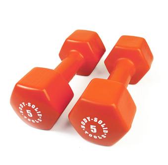 Viniliniai hanteliai 5kg BODYSOLID Vinyl Dumbbells