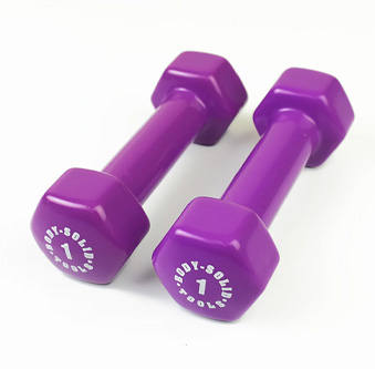 Viniliniai hanteliai 1kg BODYSOLID Vinyl Dumbbells